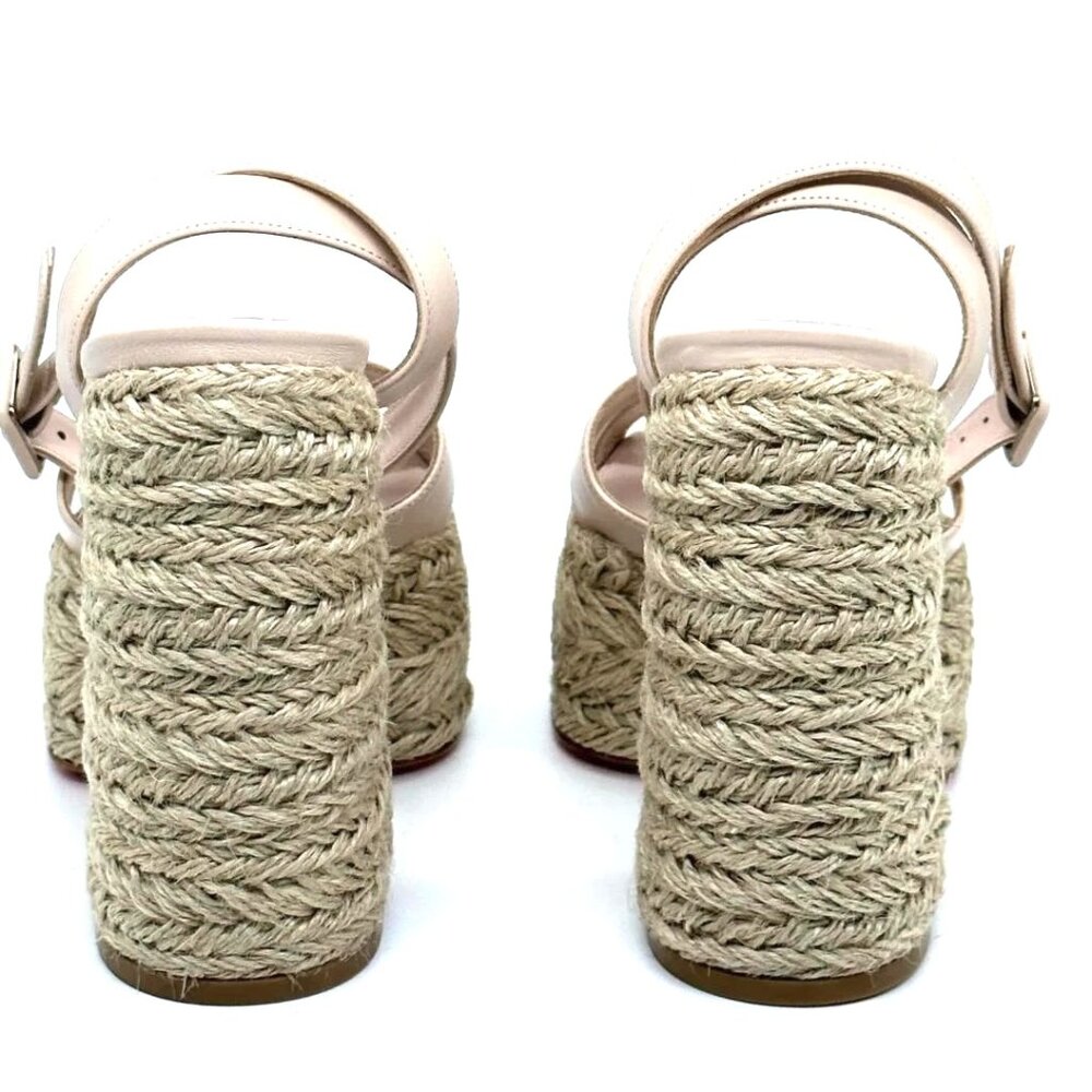 Christian Louboutin SUPER MARIZA 130 Platform Heels Espadrille Sandal Shoes - Picture 10 of 15